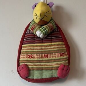 Yellow and Purple Mouse Plush backpack